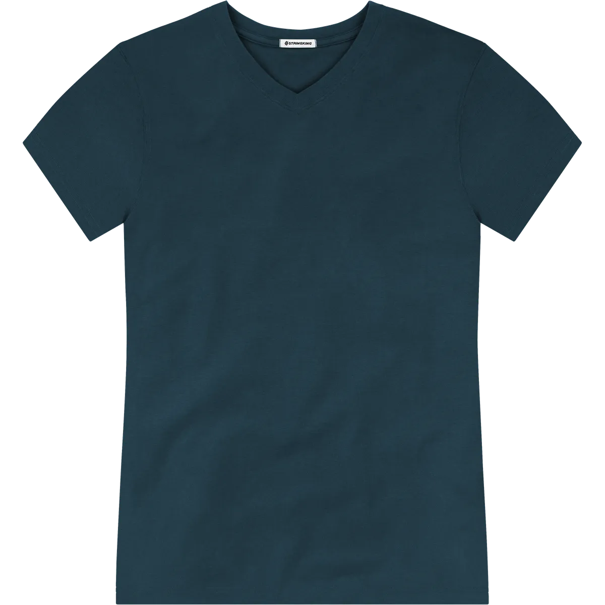 StringKing Men's Pima Jersey V-Neck Tee - Sharp Fit, Navy, Front