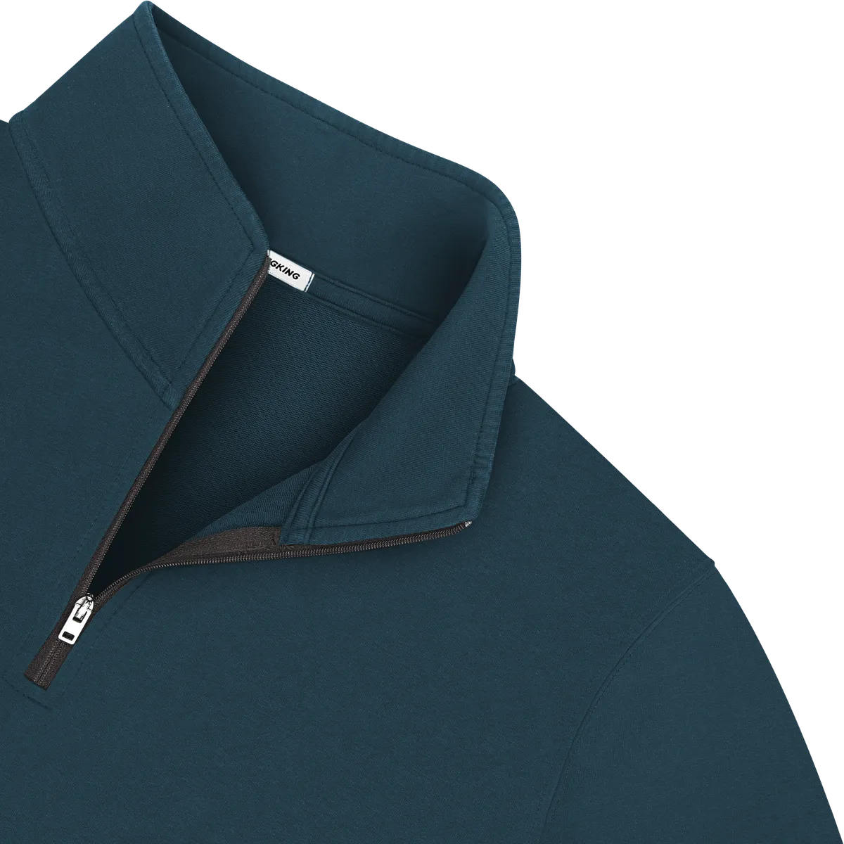 StringKing Men's Pima Terry Quarter Zip - Sharp Fit, Navy, Detail