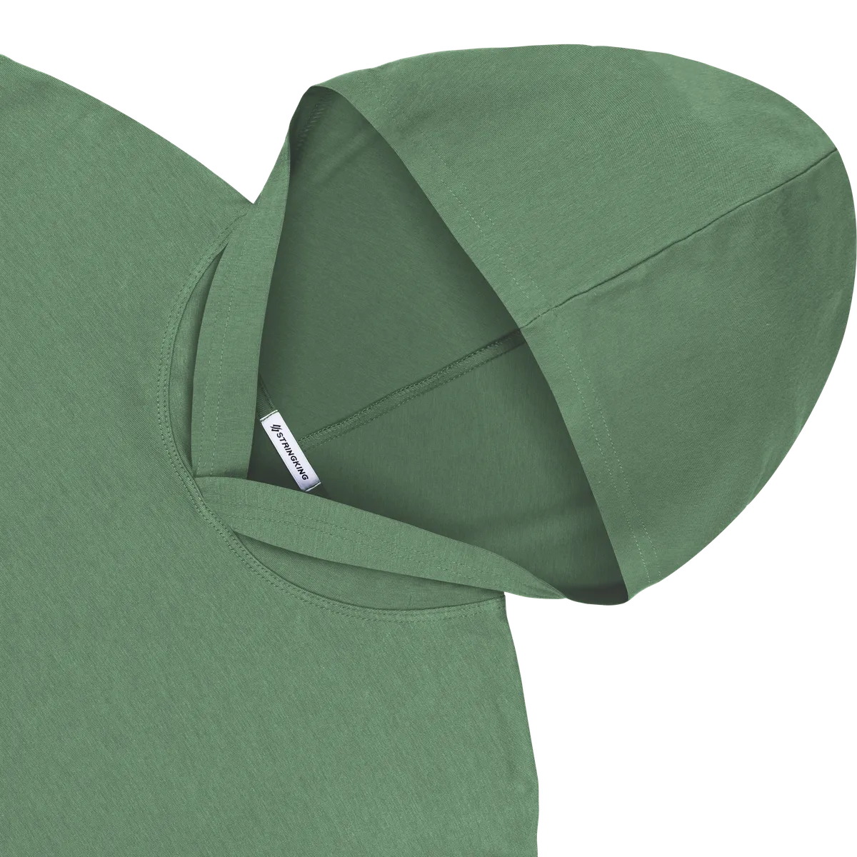 StringKing Men's Pima Cotton Lightweight Hoodie - Relaxed Fit, Green, Detail