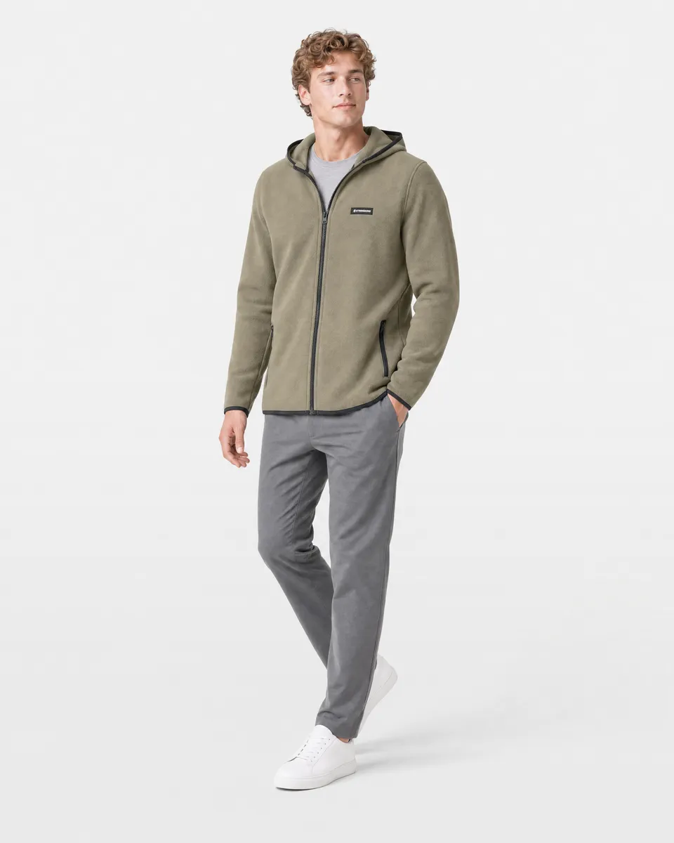 StringKing Men's Polartec Fleece Full Zip Hoodie with Pockets - Sharp Fit, Mermaid, Full Front Angle - Human Model