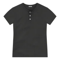 StringKing Men's Pima Jersey Short Sleeve Henley - Sharp Fit, Black, Front