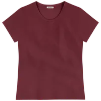 StringKing Women's FlexStyle Short Sleeve Crewneck T-Shirt - Relaxed Fit, Rhubarb, Front