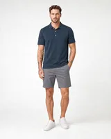 StringKing Men's Pima Jersey Classic Polo - Relaxed Fit, Navy, Full Front - Human Model
