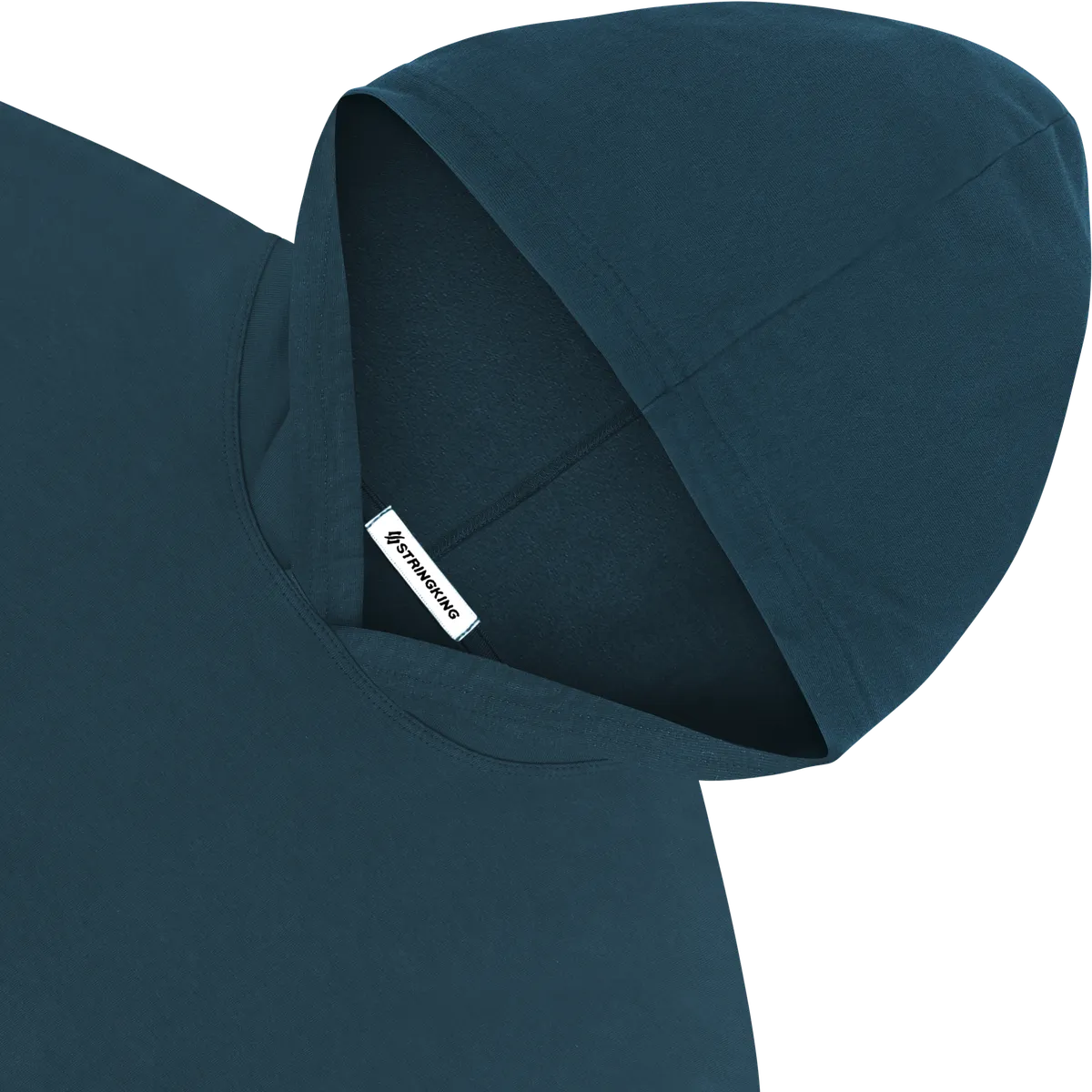 StringKing Men's Pima Jersey Hoodie - Sharp Fit, Navy, Detail