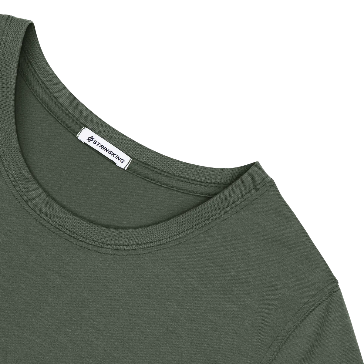 StringKing Women's FlexStyle Short Sleeve Crewneck T-Shirt - Relaxed Fit, Thyme, Detail
