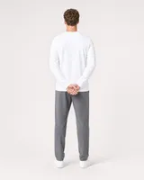 StringKing Men's StayWarm Sweater - Relaxed Fit, White, Full Back - Human Model - Top of head to Mid-thigh