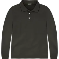StringKing Men's Pima Terry Long Sleeve Polo - Sharp Fit, Peat, Front