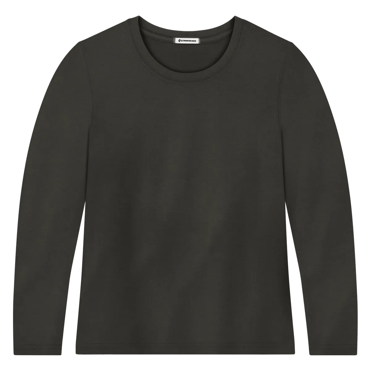 StringKing Women's Pima Terry Long Sleeve Tee - Sharp Fit, Peat, Front