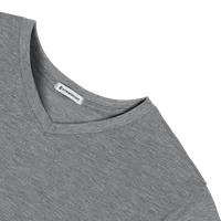 StringKing Men's FlexStyle Short Sleeve V-Neck T-Shirt - Relaxed Fit, Heather Gray, Detail