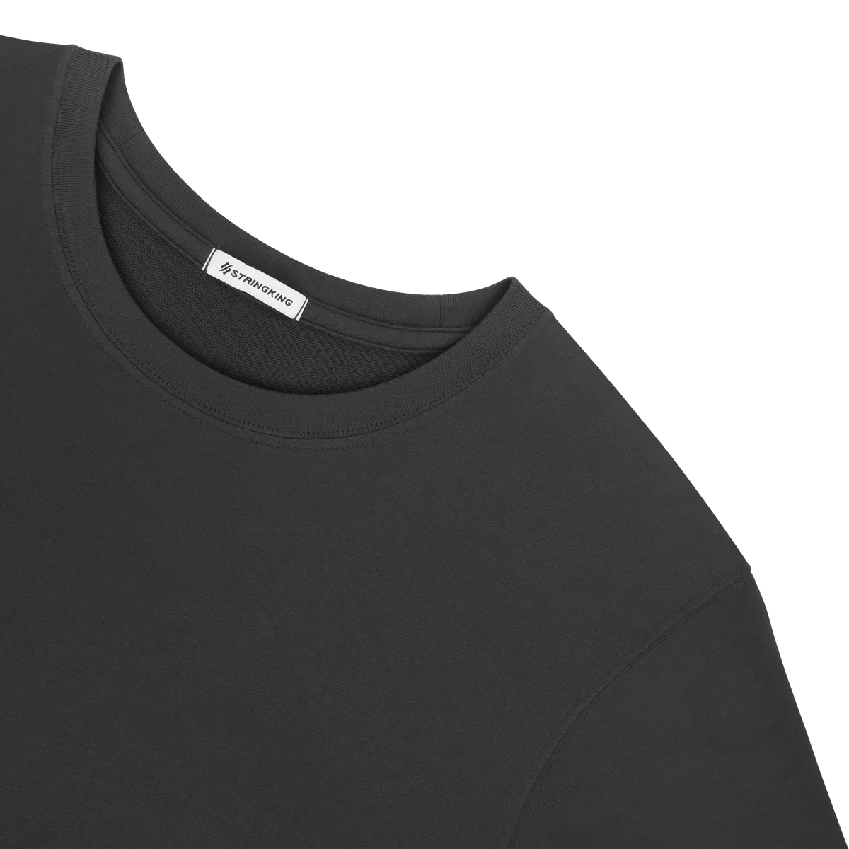 StringKing Men's Pima Terry Crew Sweater - Relaxed Fit, Black, Detail