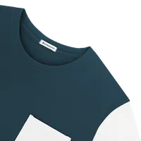 StringKing Men's Pima Jersey Pocket Tee Multi - Relaxed Fit, Navy Main, White Sleeves, Navy Cuffs, Detail