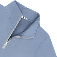 StringKing Men's Pima Cotton Quarter Zip - Relaxed Fit, Slate Blue, Detail