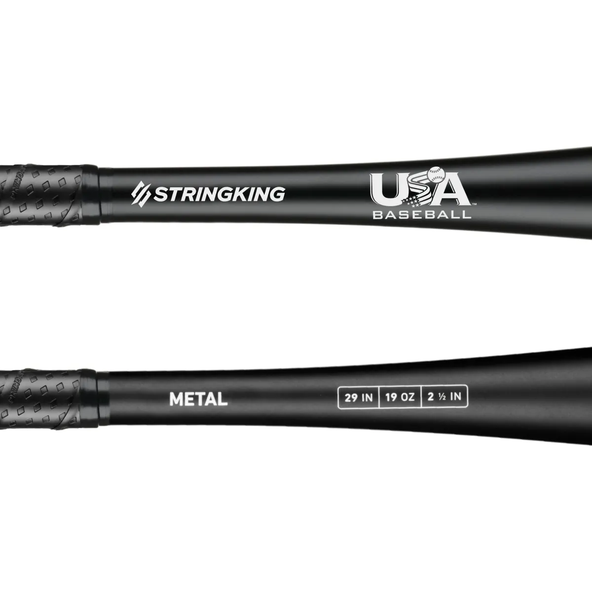 StringKing Metal USABat - Drop 10, 29" / 19 oz, Black, Bat Details, Horizontal