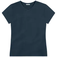 StringKing Women's FlexTech Short Sleeve V-Neck T-Shirt - Relaxed Fit, Navy, Front