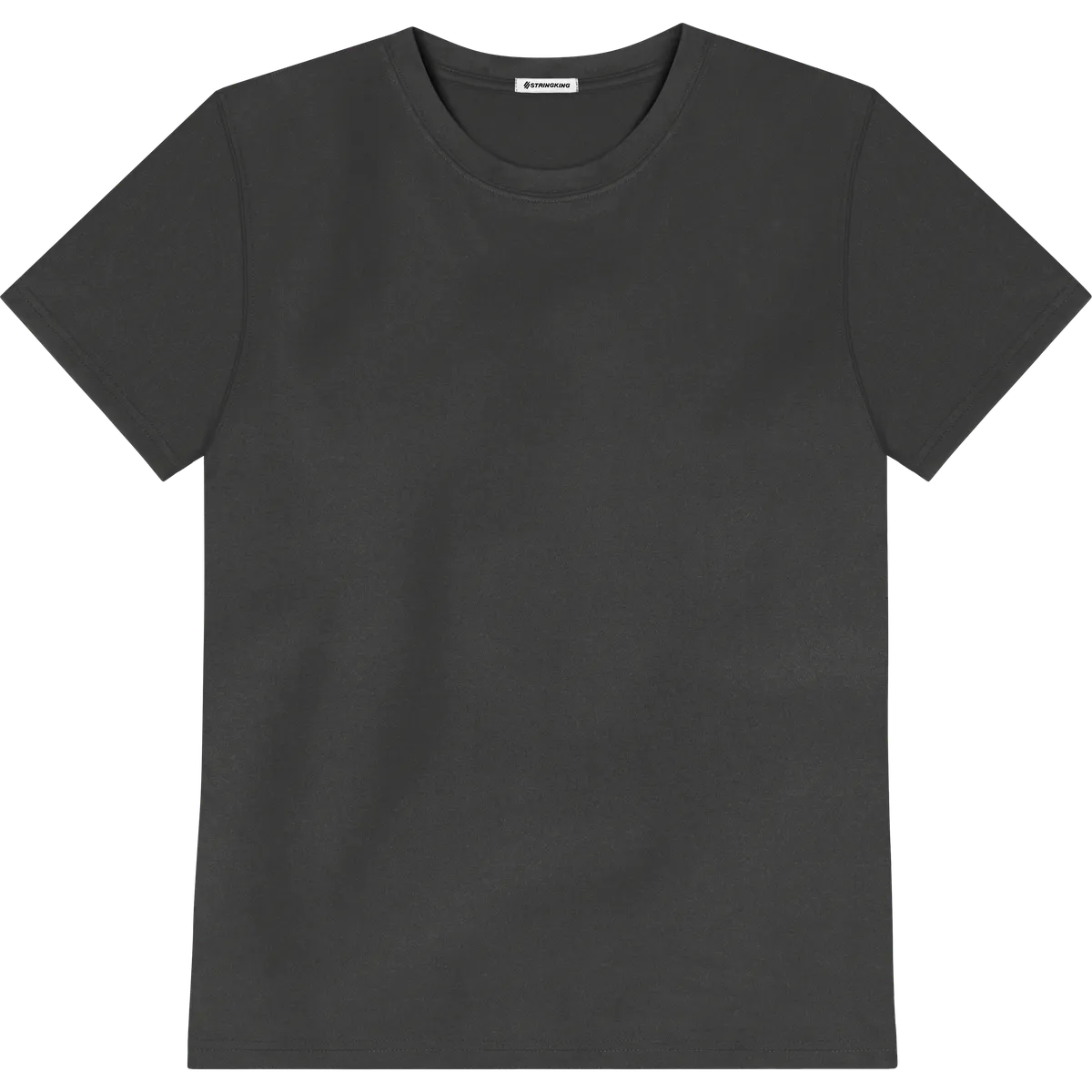 StringKing Men's FlexTech Short Sleeve Crewneck T-Shirt - Relaxed Fit, Black, Front
