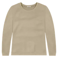 StringKing Women's Pima Cotton Crewneck Sweatshirt - Relaxed Fit, Warm Khaki, Front