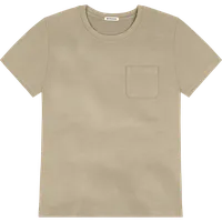 StringKing Men's Pima Cotton Short Sleeve Pocket Crewneck T-Shirt - Relaxed Fit, Warm Khaki, Front