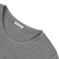 StringKing Women's FlexStyle Long Sleeve Crewneck T-Shirt - Relaxed Fit, Heather Gray, Detail