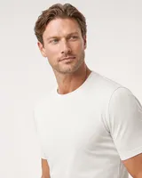StringKing Men's Pima Jersey Tee - Sharp Fit, Tofu, Collar Shoulder - Human Model