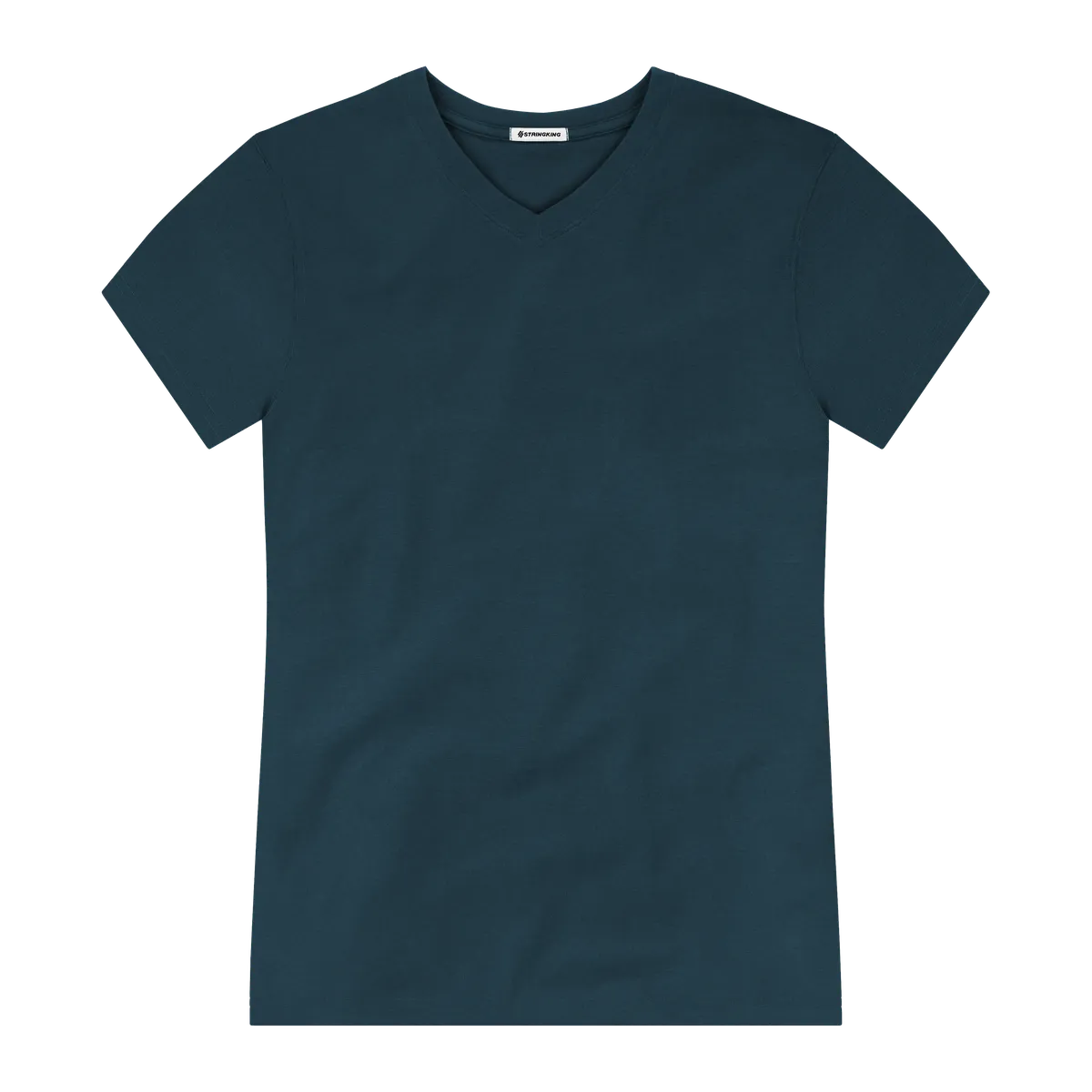 StringKing Men's Pima Jersey V-Neck Tee - Sharp Fit, Navy, Front