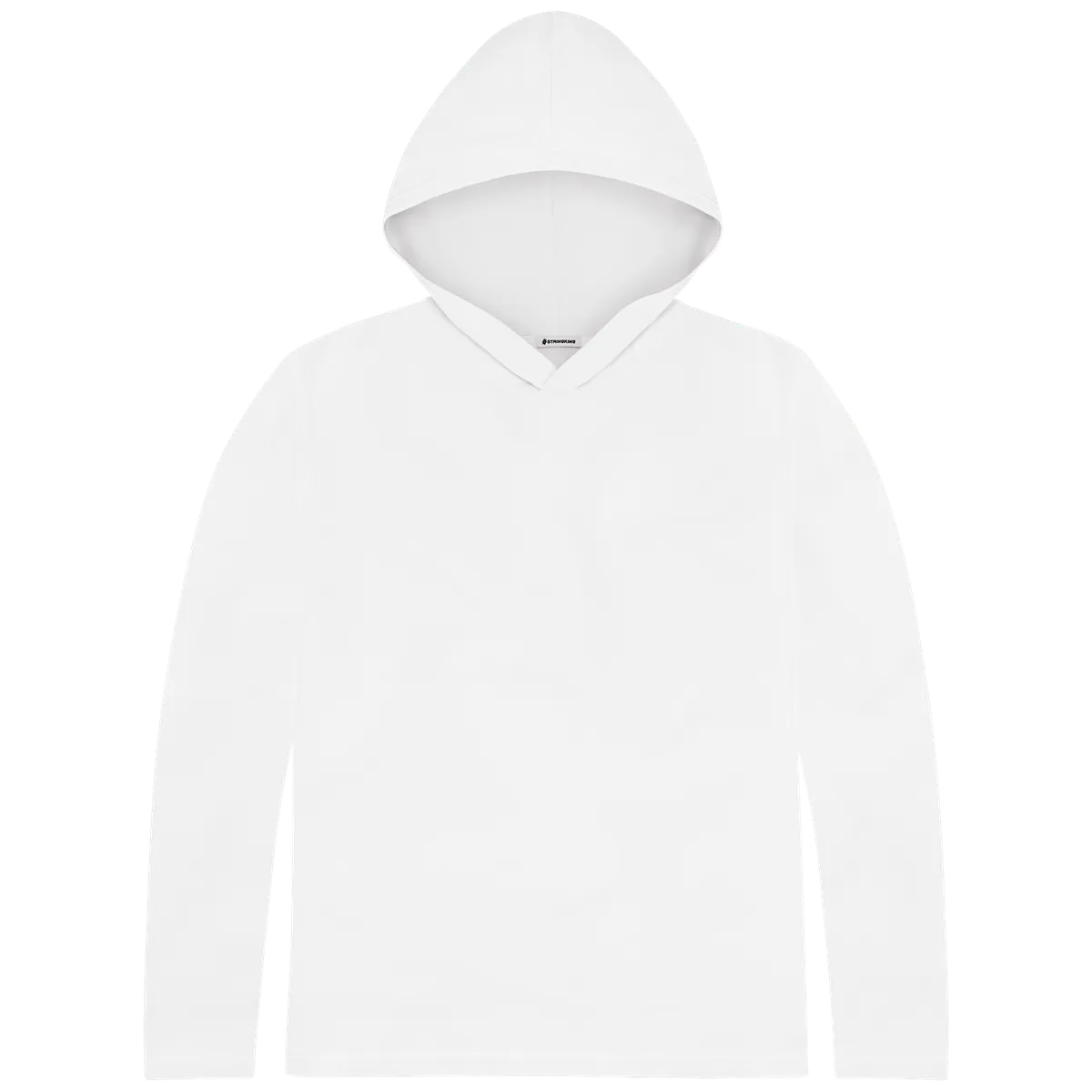 StringKing Women's Pima Cotton Lightweight Hoodie - Relaxed Fit, White, Front