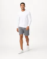 StringKing Men's StayWarm Long Sleeve Tee - Sharp Fit, White, Full Front Angle - Human Model