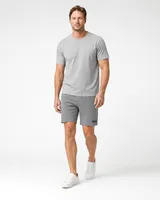 StringKing Men's StayWarm Shorts - Relaxed Fit, Gray, Full Front Angle - Human Model
