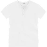 StringKing Men's Pima Jersey Short Sleeve Henley - Sharp Fit, White, Front