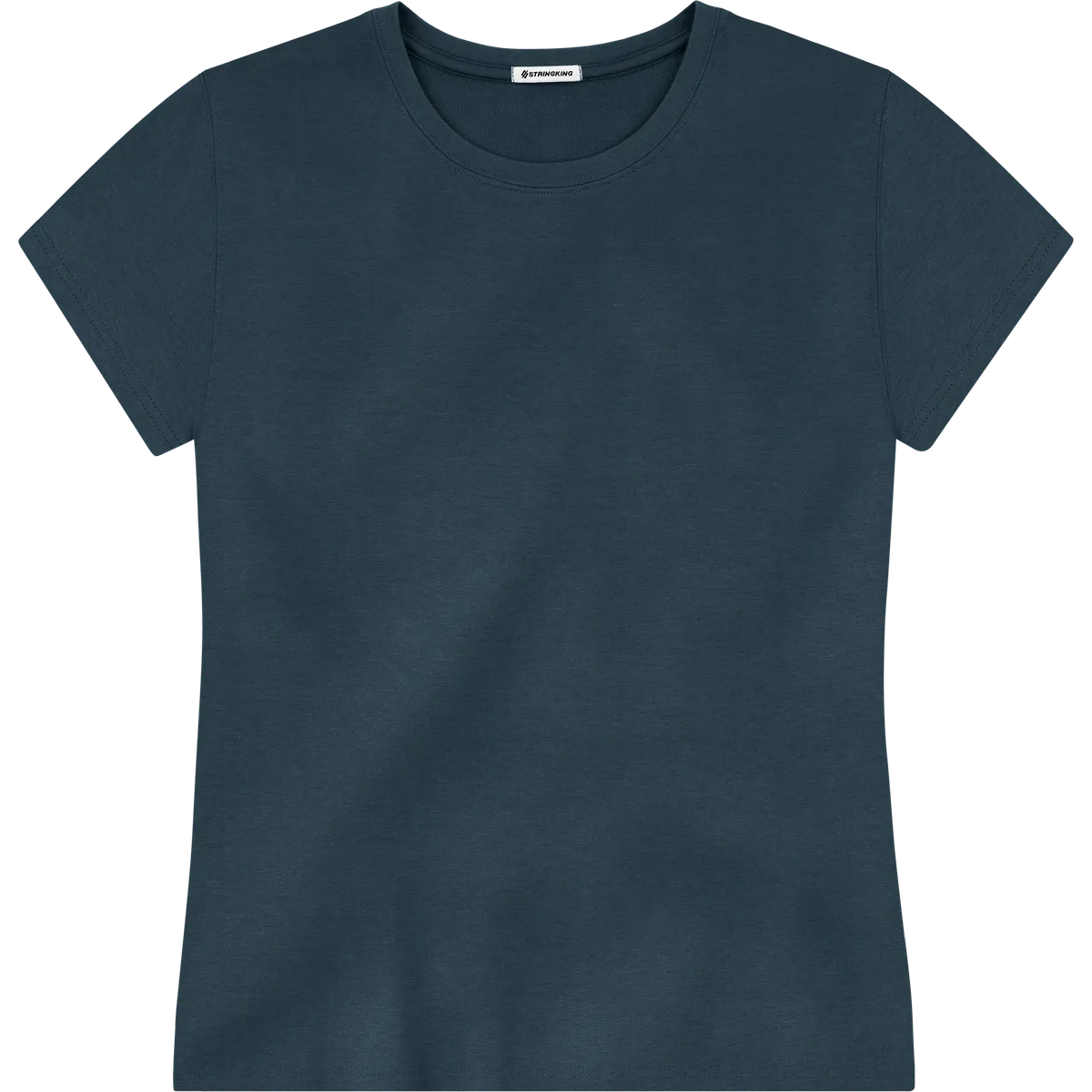 StringKing Women's Heavy Pima Cotton T-Shirt - Relaxed Fit, Navy, Front