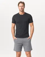 StringKing Men's StayWarm Tee - Sharp Fit, Black, Full Front - Human Model - Top of head to Knees