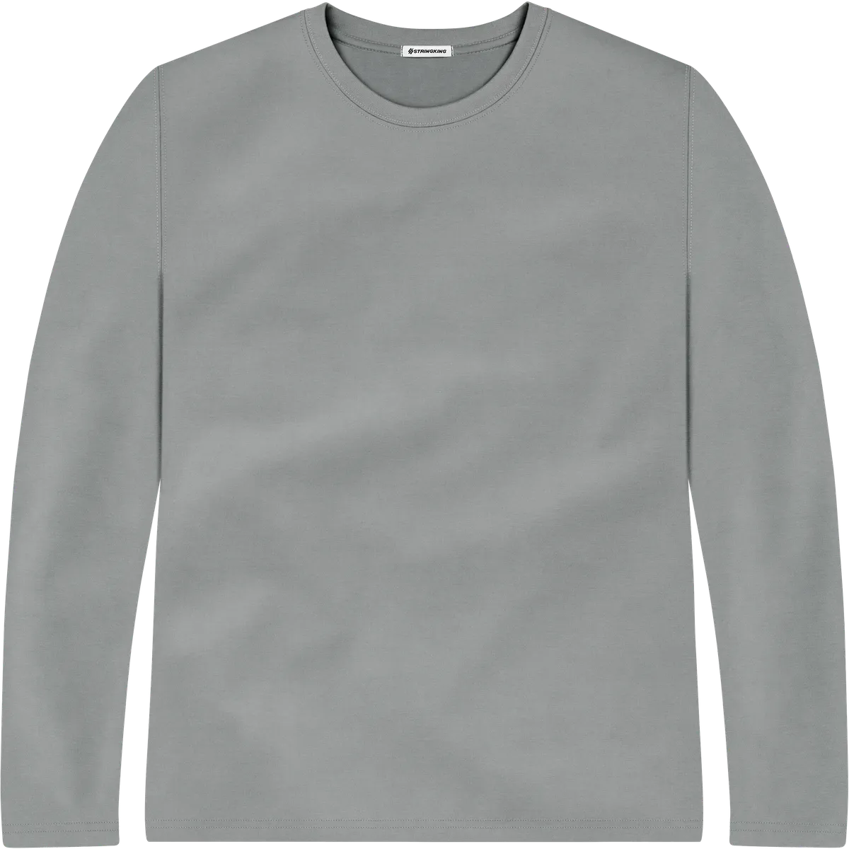 StringKing Men's StayWarm Long Sleeve Tee - Relaxed Fit, Gray, Front