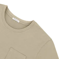 StringKing Men's Pima Cotton Short Sleeve Pocket Crewneck T-Shirt - Relaxed Fit, Warm Khaki, Detail