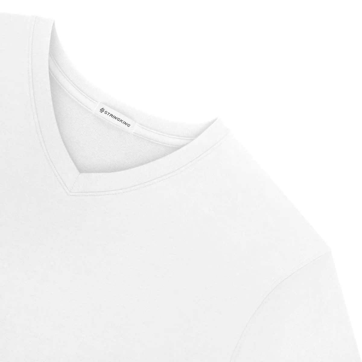 StringKing Women's Pima Terry V-Neck Sweater - Relaxed Fit, White, Detail