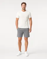 StringKing Men's Pima Jersey Tee - Sharp Fit, Tofu, Full Front - Human Model - Top of head to Knees
