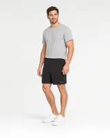 StringKing Men's Polartec Fleece Shorts - Relaxed Fit, Meteorite, Full Front Angle - Human Model
