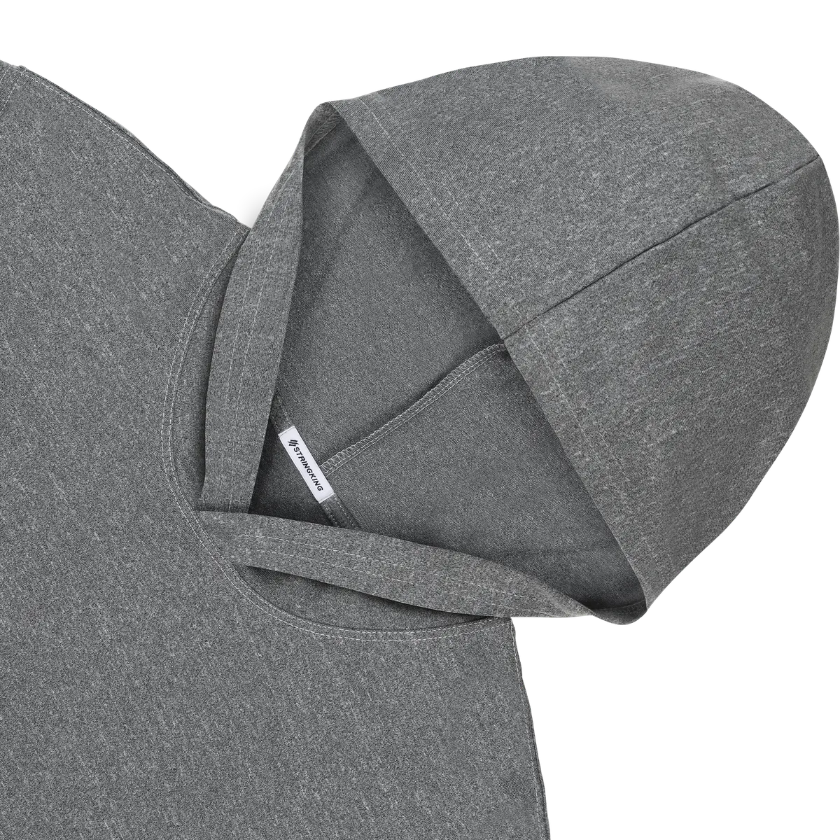 StringKing Women's FlexTech Lightweight Short Sleeve Hoodie - Relaxed Fit, Heather Gray, Detail
