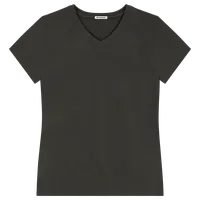 StringKing Women's Pima Terry V-Neck Tee - Sharp Fit, Peat, Front