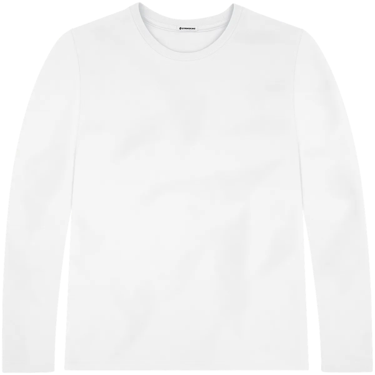 StringKing Men's StayCool Long Sleeve Tee - Relaxed Fit, White, Front