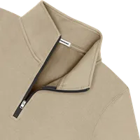 StringKing Women's Pima Cotton Quarter Zip - Sharp Fit, Warm Khaki, Detail