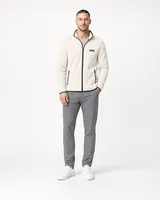 StringKing Men's Polartec Fleece Full Zip with Pockets - Sharp Fit, Jet Stream, Full Front - Human Model
