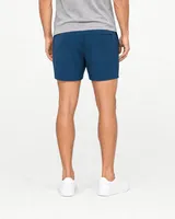 StringKing Men's Velocity Short - Sharp Fit, Navy Blue, 5 inch, Full Back - Human Model - Chest to Feet