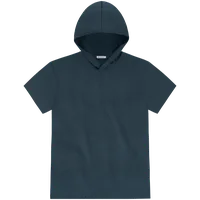 StringKing Men's FlexTech Lightweight Short Sleeve Hoodie - Relaxed Fit, Navy, Front
