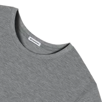 StringKing Men's FlexStyle Long Sleeve Crewneck T-Shirt - Relaxed Fit, Heather Gray, Detail