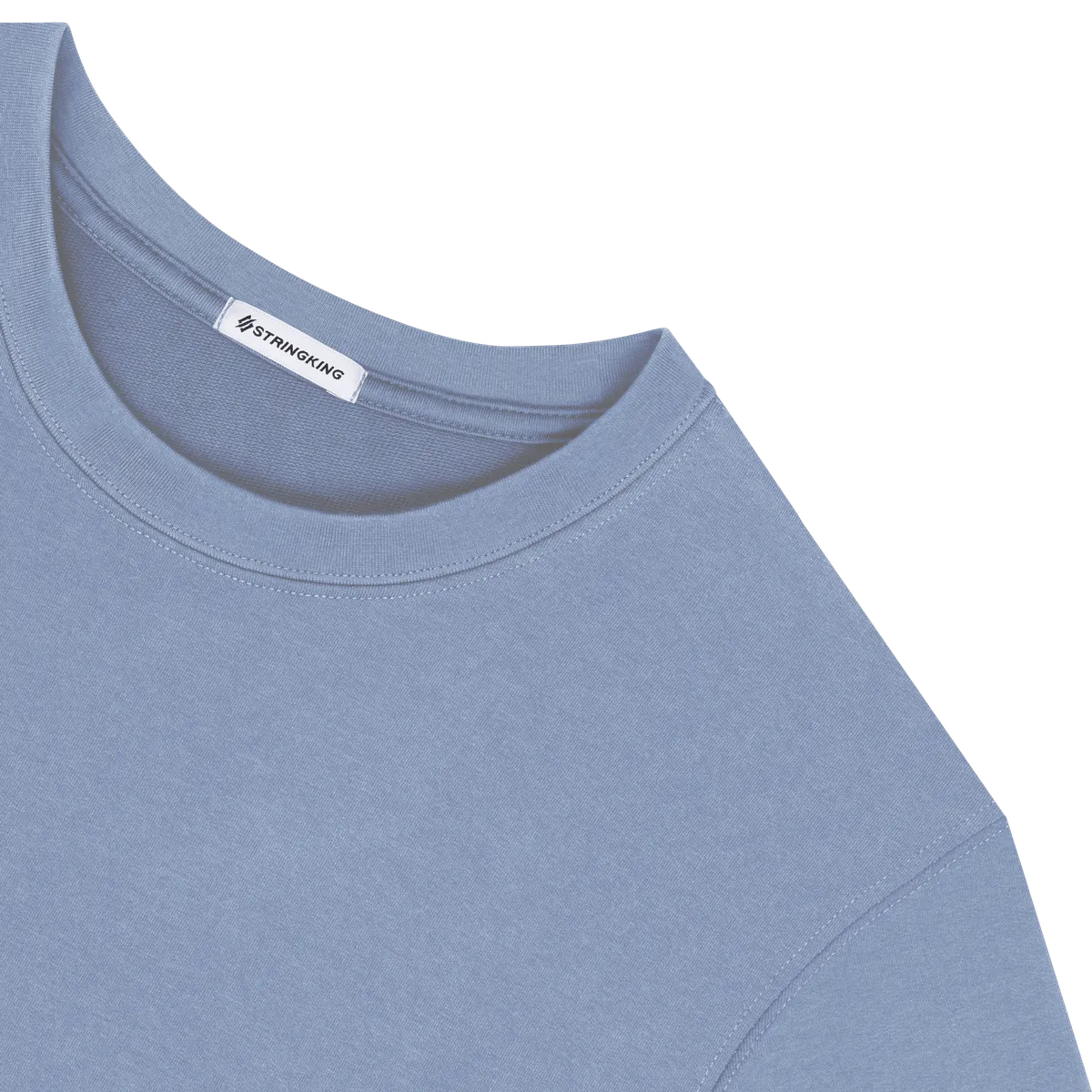 StringKing Men's Heavy Pima Cotton T-Shirt - Sharp Fit, Slate Blue, Detail