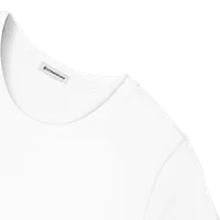 StringKing Women's Pima Cotton Short Sleeve Crewneck T-Shirt - Relaxed Fit, White, Detail