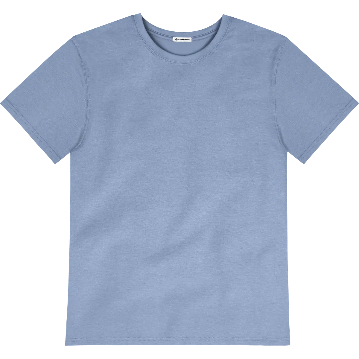 StringKing Men's Pima Cotton Short Sleeve Crewneck T-Shirt - Relaxed Fit, Slate Blue, Front