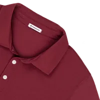 StringKing Men's FlexStyle Long Sleeve Polo - Sharp Fit, Rhubarb, Detail