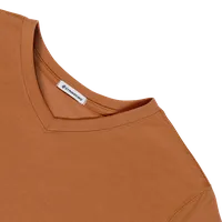 StringKing Men's FlexStyle Short Sleeve V-Neck T-Shirt - Sharp Fit, Bombay Brown, Detail