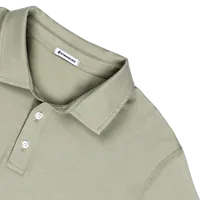 StringKing Men's Pima Cotton Short Sleeve Polo - Relaxed Fit, Khaki Green, Detail