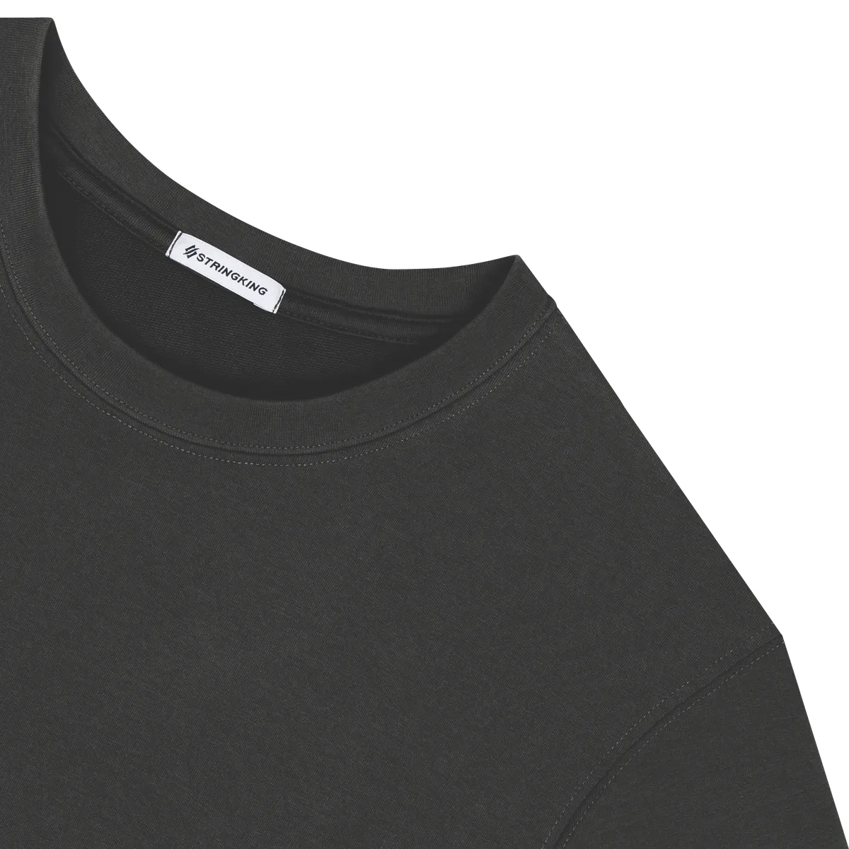 StringKing Women's Heavy Pima Cotton T-Shirt - Sharp Fit, Black, Detail